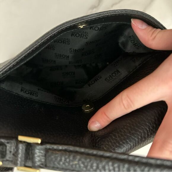 MICHAEL Michael Kors Pebbled Black Leather Callie Top Handle Bag - Picture 10 of 16